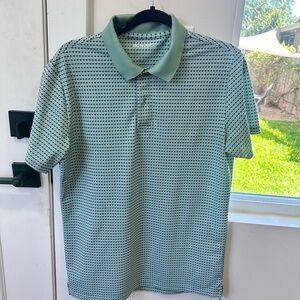 Bonobos Golf Shirt Mens Small Slim Green Palm Tree Geometric Print Polo